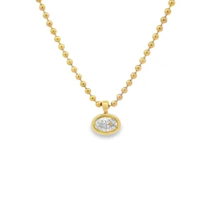 Oval Diamond Pendant Necklace