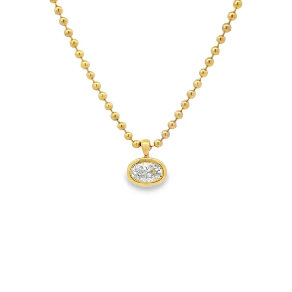 Oval Diamond Pendant Necklace