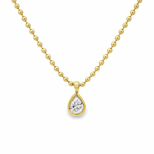 Pear Diamond Pendant Necklace