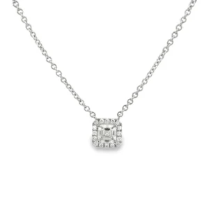 Halo Diamond Pendant Necklace