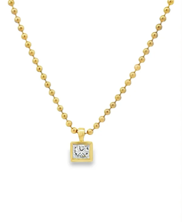 Princess Diamond Pendant Necklace