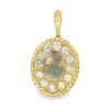 Oval Opal Halo Pendant