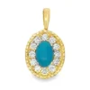 Oval Turquoise Diamond Pendant