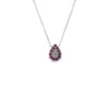 Pear Ruby Halo Necklace