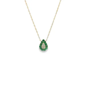 Pear Emerald Diamond Necklace