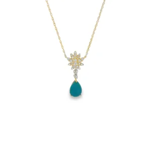 Teardrop Turquoise Pendant Necklace