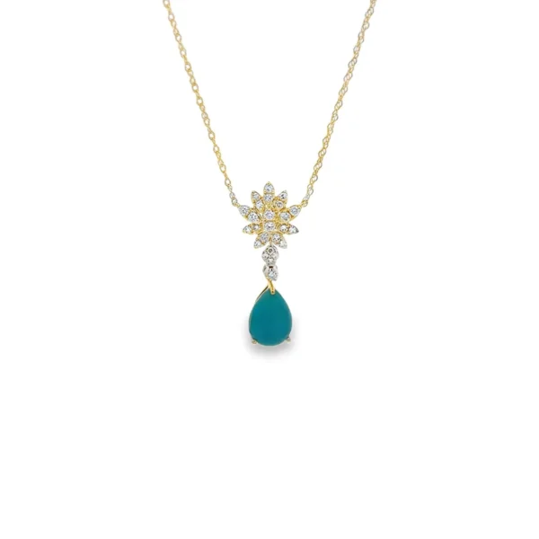 Teardrop Turquoise Pendant Necklace