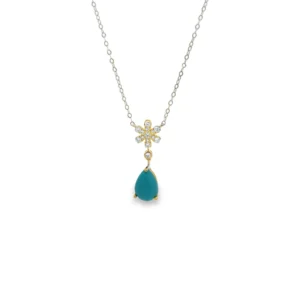 Turquoise Teardrop Pendant Necklace