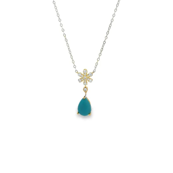 Turquoise Teardrop Pendant Necklace