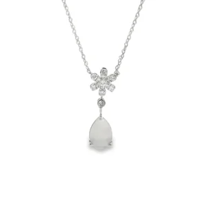 Opal Drop Floral Necklace