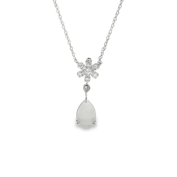 Opal Drop Floral Necklace