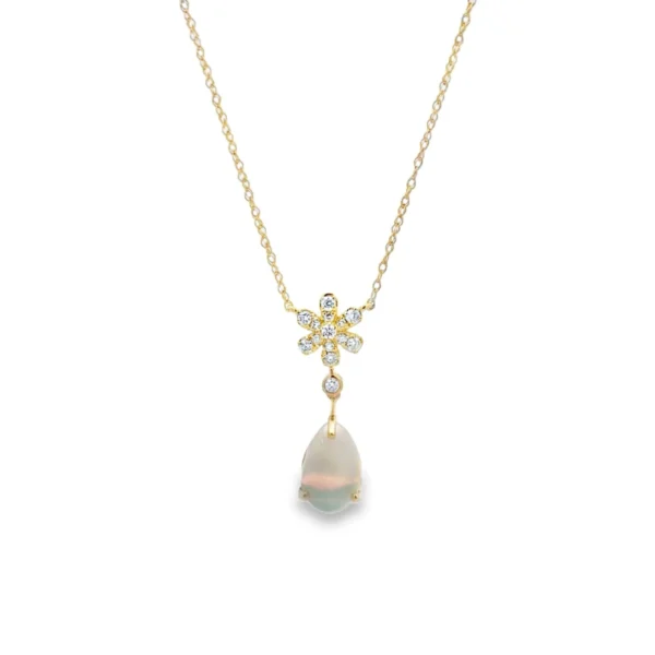 Opal Drop Pendant Necklace