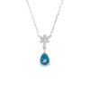 Pear Topaz Flower Necklace