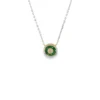 Emerald Halo Pendant Necklace