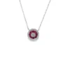 Ruby Diamond Halo Necklace