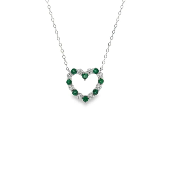 Emerald Heart Pendant Necklace