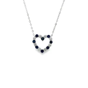 Heart Sapphire Diamond Necklace