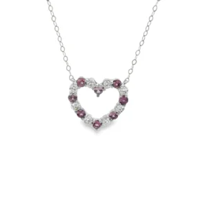 Heart Gemstone Diamond Necklace
