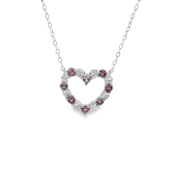 Heart Gemstone Diamond Necklace