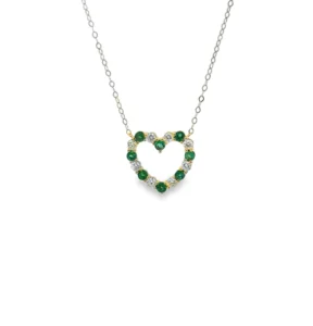 Emerald Heart Pendant Necklace
