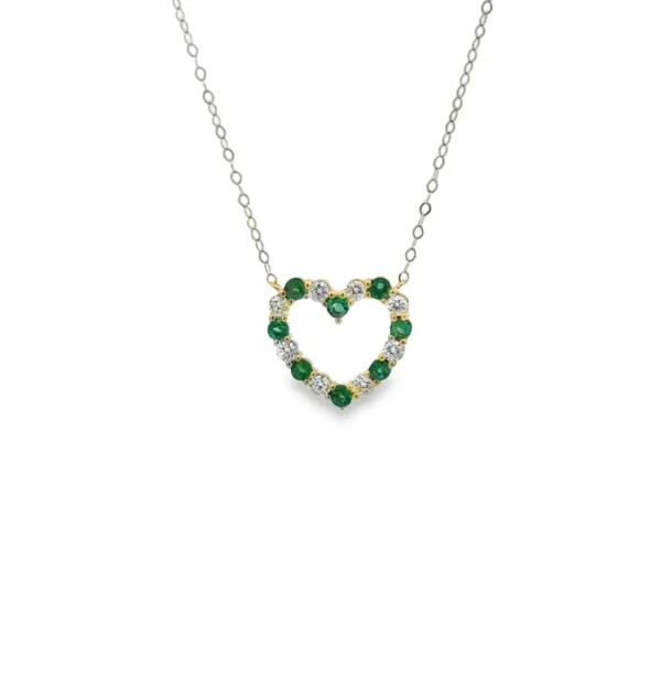 Emerald Heart Pendant Necklace