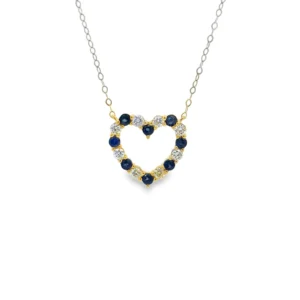 Heart Sapphire Diamond Necklace