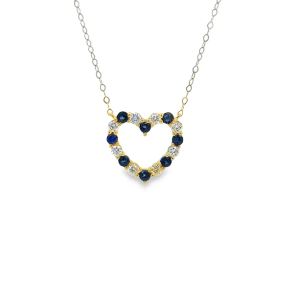 Heart Sapphire Diamond Necklace