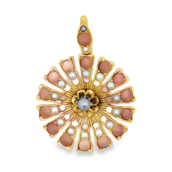 Sunburst Coral Pendant Necklace
