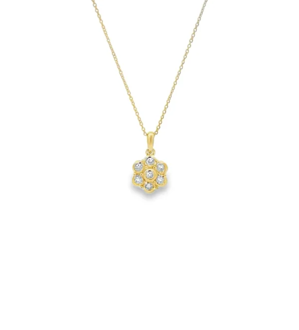 Flower Diamond Pendant Necklace
