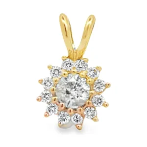 Diamond Halo Cluster Pendant