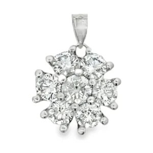 Cluster Diamond Pendant Necklace