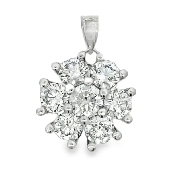 Cluster Diamond Pendant Necklace