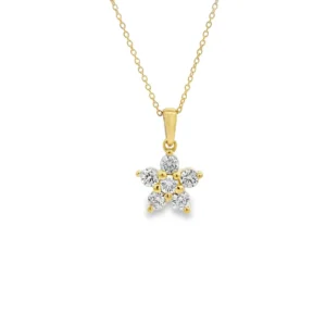 Floral Diamond Pendant Necklace