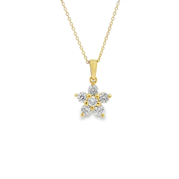 Floral Diamond Pendant Necklace