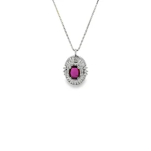Oval Gemstone Pendant Necklace