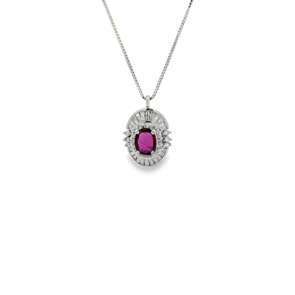 Oval Gemstone Pendant Necklace