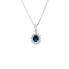 Oval Halo Pendant Necklace
