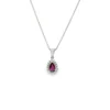 Pear Ruby Halo Necklace