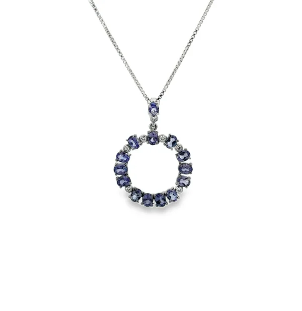 Tanzanite Circle Pendant Necklace