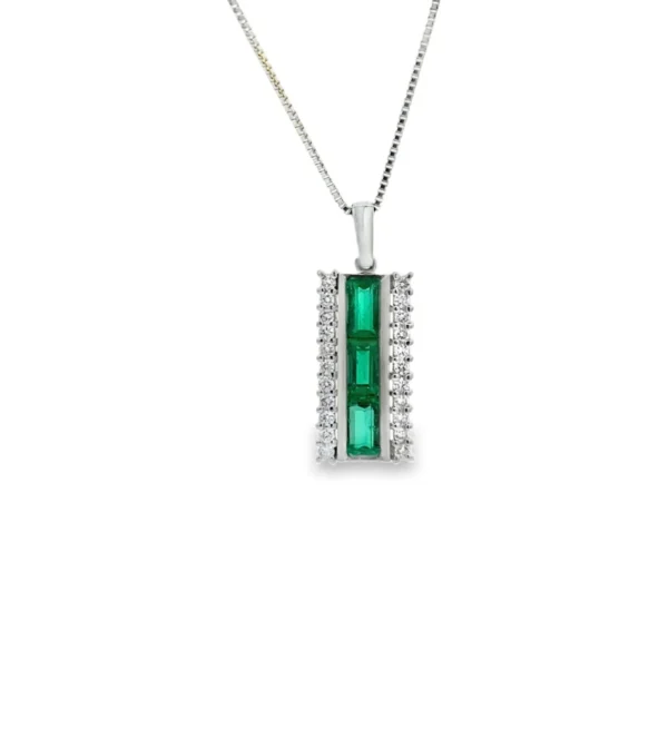 Emerald Diamond Pendant Necklace