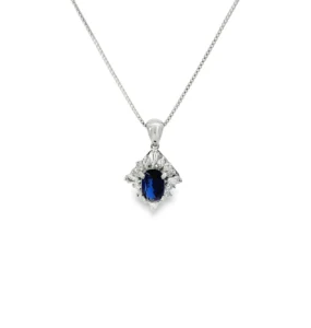 Oval Blue Gemstone Pendant