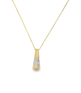 Textured Diamond Pendant Necklace