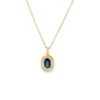 Oval Sapphire Halo Pendant