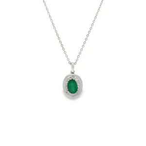 Oval Emerald Pendant Necklace