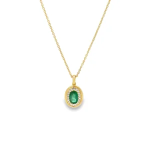 Oval Emerald Pendant Necklace