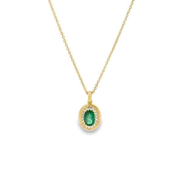 Oval Emerald Pendant Necklace