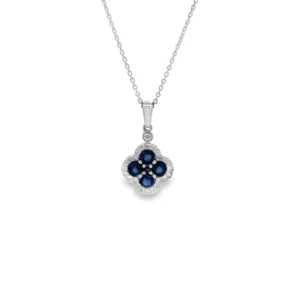 Sapphire Clover Pendant Necklace