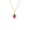 Pear Ruby Pendant Necklace