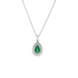 Pear Emerald Pendant Necklace