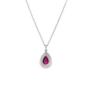 Pear Ruby Diamond Necklace